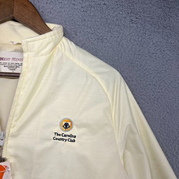 Vintage The Carolina Country Club Windbreaker Jacket Ladies Large Yellow 80s - Picture 3 of 12